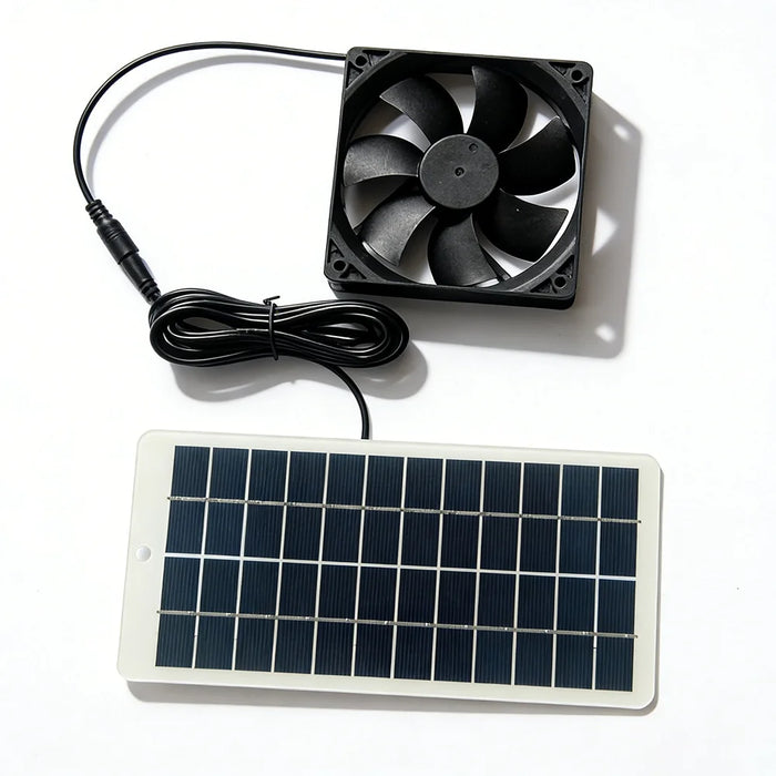 5W 12V Solar Panel with 120mm Exhaust Fan Pet Ventilation Air Circulation System for Dog Cat Chicken Coop - 3