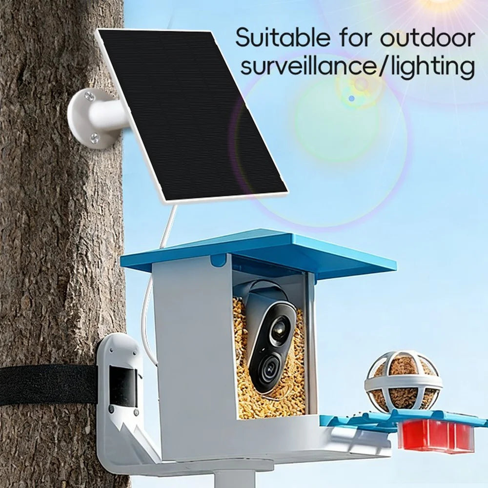 2W 5V Solar Panel 22.5% Efficiency Type-C Charging Board for Security Camera Monitoring - White - 4