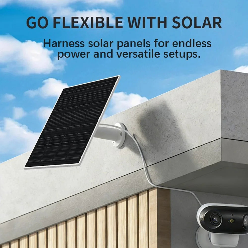 2W 5V Solar Panel 22.5% Efficiency Type-C Charging Board for Security Camera Monitoring - White - 7