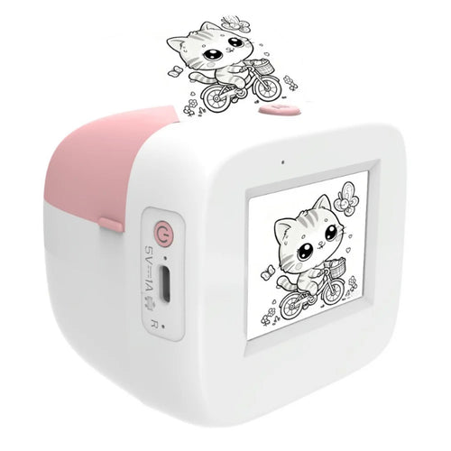 Q17 2.0 Inch AI Voice Thermal Printer 200DPI Wireless Portable Mini Printer for Kids DIY (Standard Version) - Pink - 1