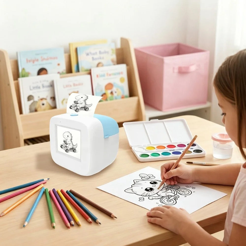 Q17 2.0 Inch AI Voice Thermal Printer 200DPI Wireless Portable Mini Printer for Kids DIY (Standard Version) - Pink - 6