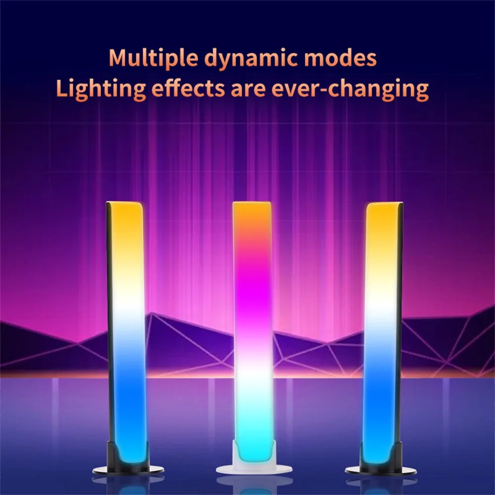 L023 Rechargeable RGB LED Light Bar Voice Activated Sound Sync Ambient Desktop Gaming Music Rhythm Lamp - Black - 4