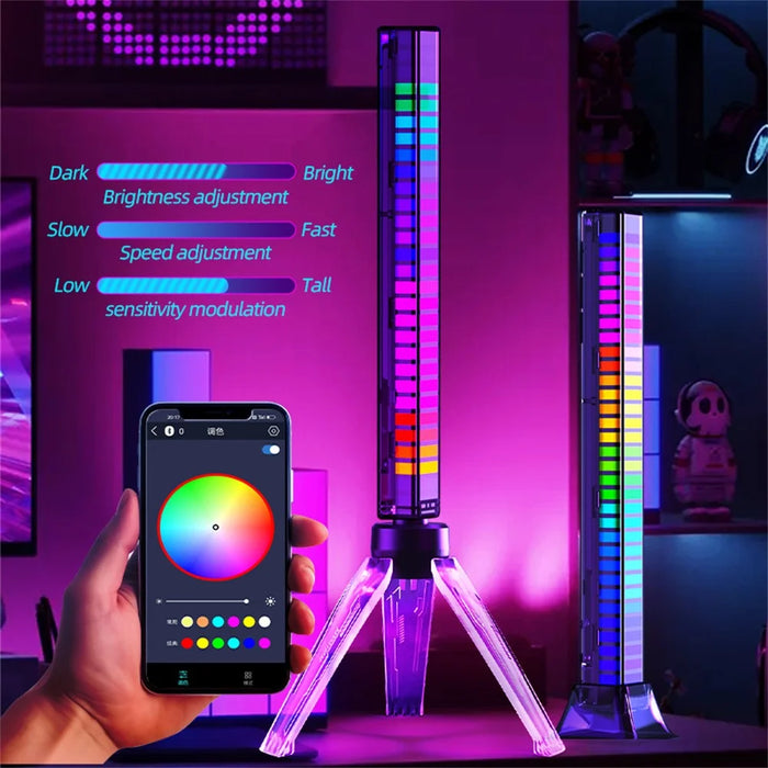 L026Z APP Control Type-C Powered 3D RGB LED Atmosphere Light with Illuminated Bracket Music Sync Sound-activated Pickup Gaming Ambient Lamp - 3