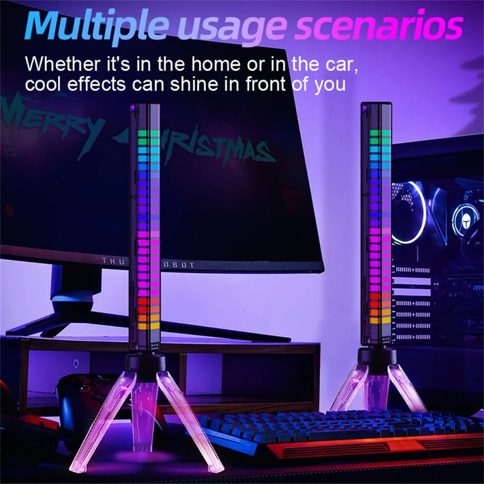 L026Z APP Control Type-C Powered 3D RGB LED Atmosphere Light with Illuminated Bracket Music Sync Sound-activated Pickup Gaming Ambient Lamp - 5