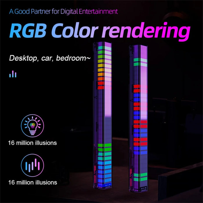 L026Z APP Control Type-C Powered 3D RGB LED Atmosphere Light with Illuminated Bracket Music Sync Sound-activated Pickup Gaming Ambient Lamp - 6
