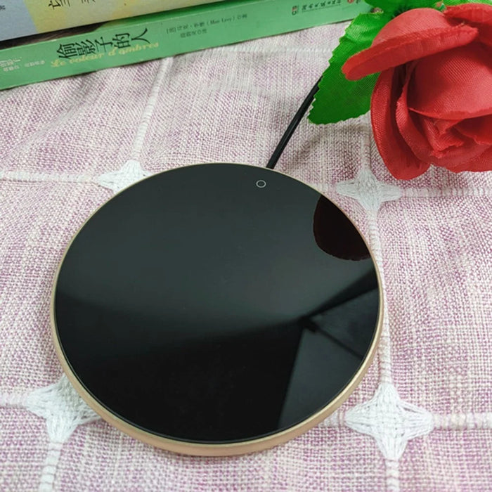 RY-002 Heating Cup Warmer Pad Coaster Constant Temperature Glass Coffee Tea Mug Warmer - Gold - 2