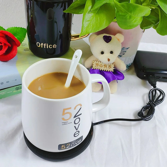 RY-004 USB Mug Warmer 3-Level Touch Temperature Control 8H Auto-Off Cup Heater Pad - Black - 3