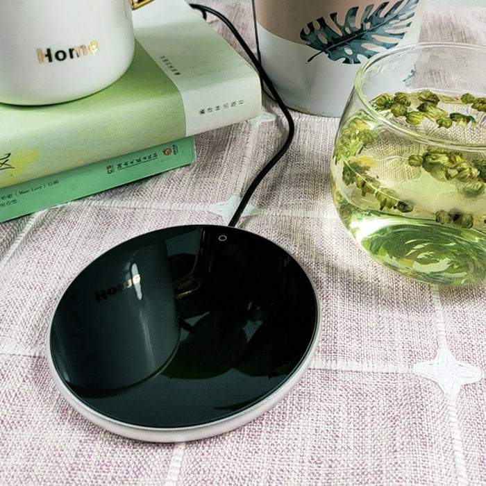 RY-003 USB Mug Warmer Anti-Dry Heating Pad Aluminum Alloy Glass Panel Heating Pad Coaster - Gold - 5