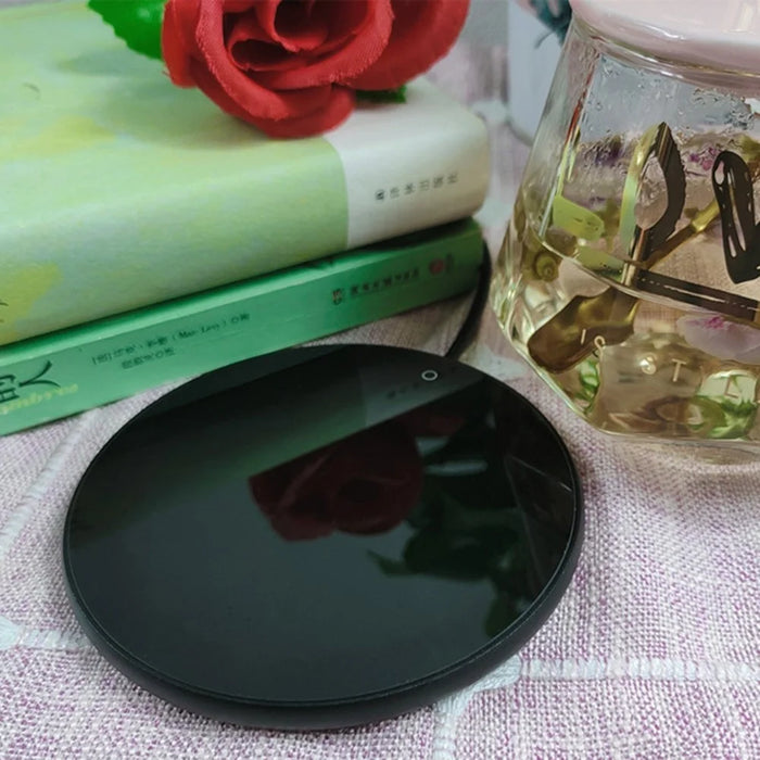 RY-003 USB Mug Warmer Anti-Dry Heating Pad Aluminum Alloy Glass Panel Heating Pad Coaster - Gold - 7
