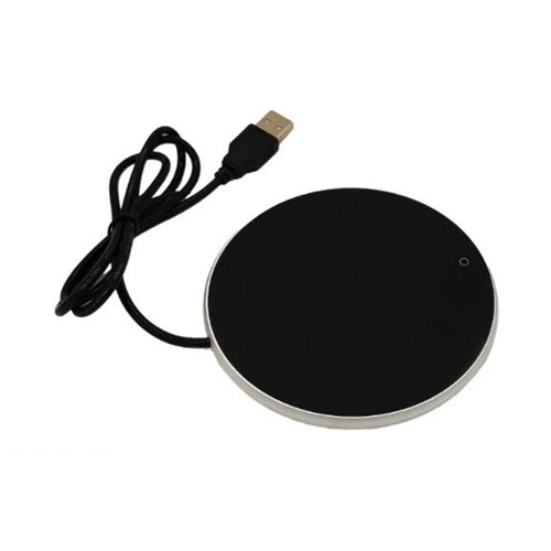 RY-008 USB Mug Warmer Cup Warmer Gravity Sensor 3-Level Temperature Control Coaster for Coffee Tea - Silver - 1