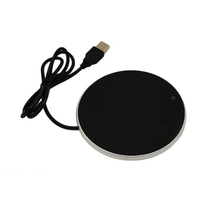 RY-008 USB Mug Warmer Cup Warmer Gravity Sensor 3-Level Temperature Control Coaster for Coffee Tea - Silver - 1
