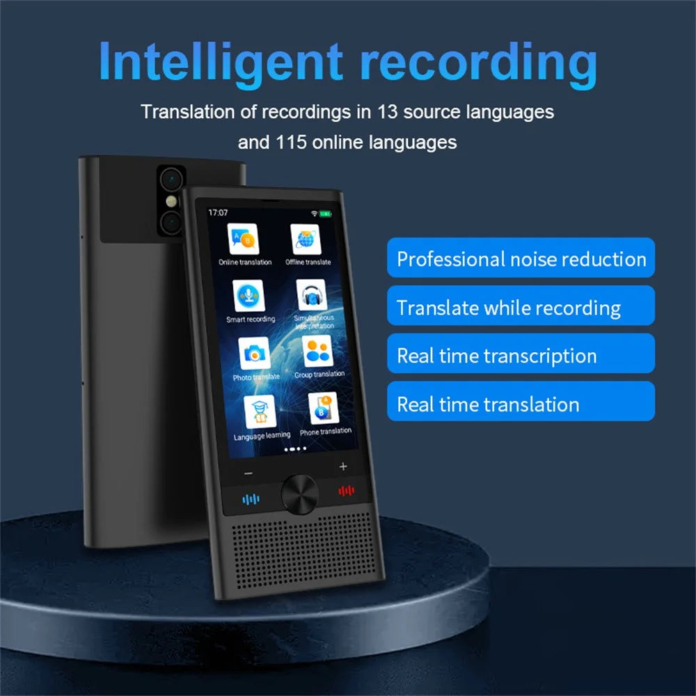 S10 1+16GB 3.5 Inch Screen AI Voice Translator 148 Online 19 Offline Languages WiFi Photo Translation Device - Black - 4
