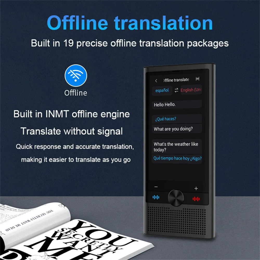 S10 1+16GB 3.5 Inch Screen AI Voice Translator 148 Online 19 Offline Languages WiFi Photo Translation Device - Black - 6