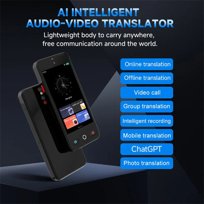 S10 Pro 2+16GB 4 Inch Screen AI Voice Translator 148 Online Languages WiFi Photo Recording Device - Black - 4