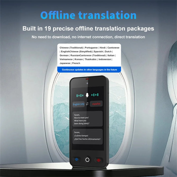 S10 Pro 2+16GB 4 Inch Screen AI Voice Translator 148 Online Languages WiFi Photo Recording Device - Black - 6