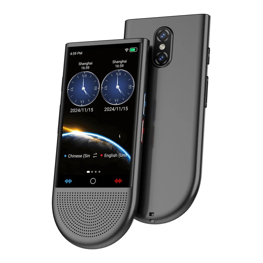 S15 1+16GB 4 Inch AI Voice Translator 148 Online Languages  WiFi Photo Recording Smart Translation Device - Black - 1