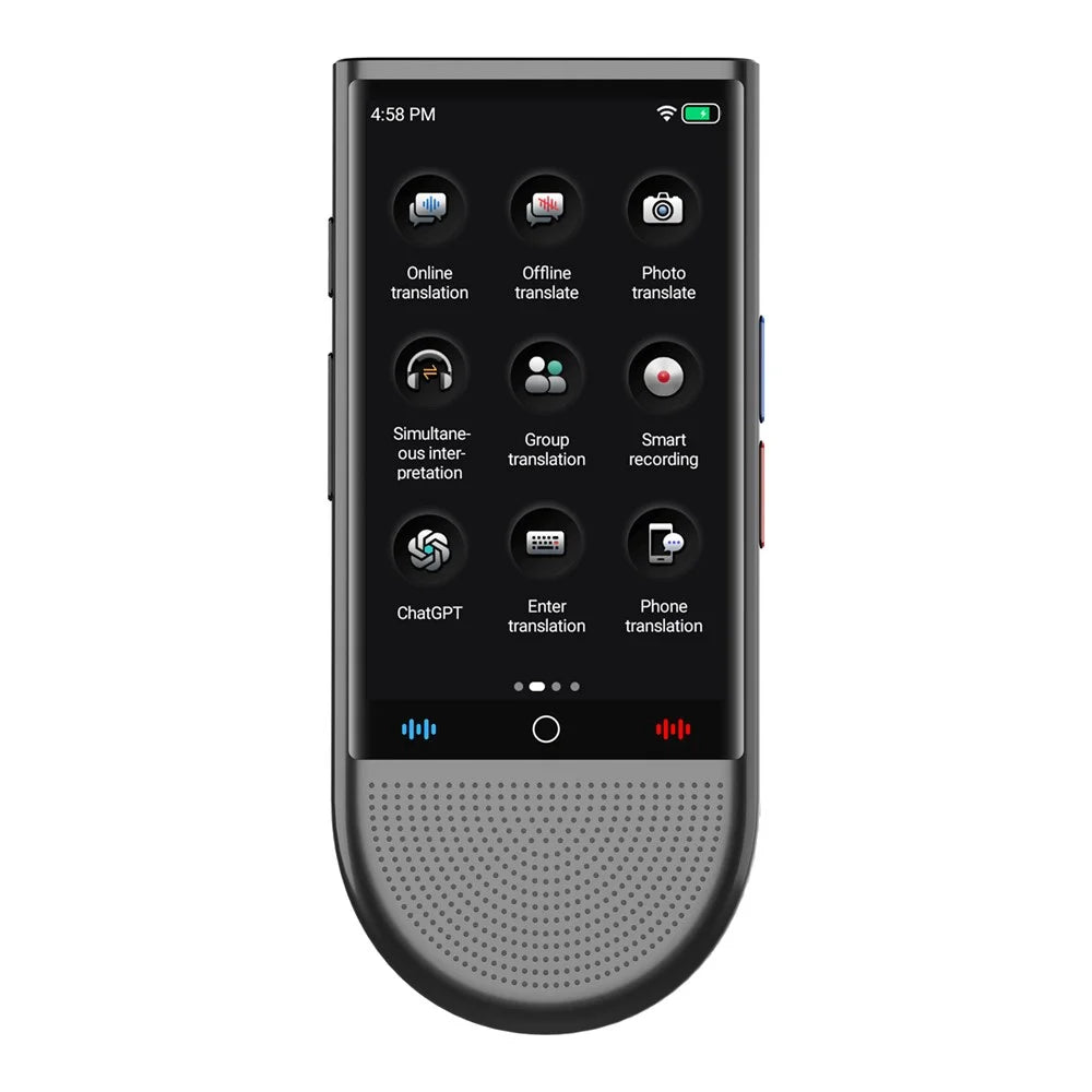 S15 1+16GB 4 Inch AI Voice Translator 148 Online Languages  WiFi Photo Recording Smart Translation Device - Black - 2
