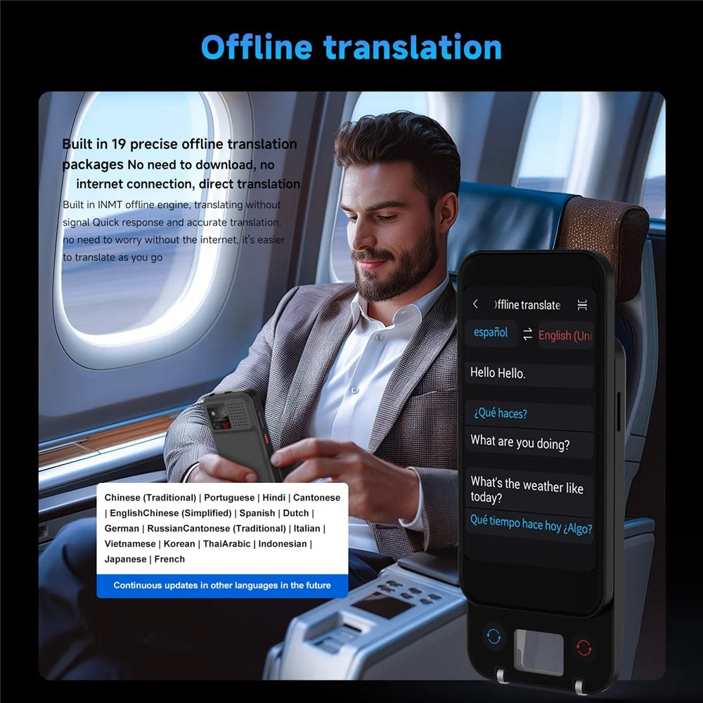 S15 Pro 2+16GB 4 Inch Screen AI Translation Device 148 Online Languages WiFi Photo Scanning Voice Translator - Black - 3