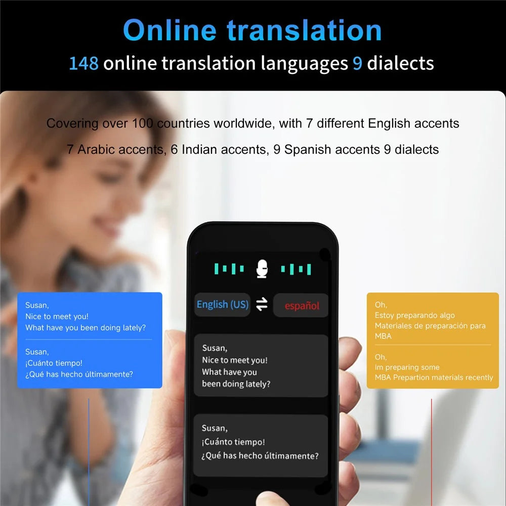 S15 Pro 2+16GB 4 Inch Screen AI Translation Device 148 Online Languages WiFi Photo Scanning Voice Translator - Black - 7