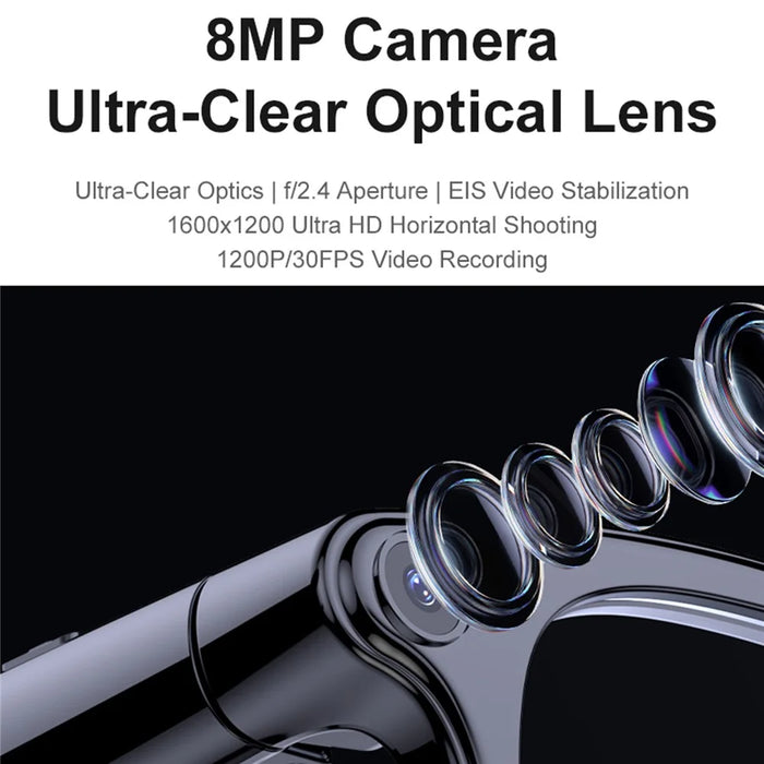 A2C Smart Glasses 8MP Camera AI Translation Bluetooth-compatible 6.0 EIS Stabilization with Dual Lens (Sunglasses + Clear Lens) - 6