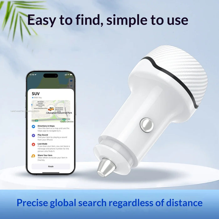 T05 USB-A + Type-C Car Charger Bluetooth-compatible Tracking Anti-Lost Device for Smartphone - Black/For Android Version - 3
