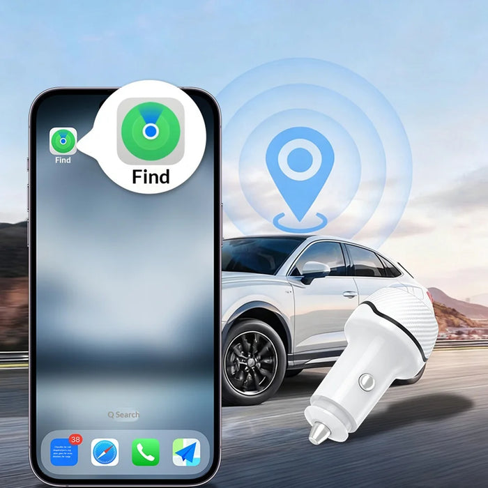 T05 USB-A + Type-C Car Charger Bluetooth-compatible Tracking Anti-Lost Device for Smartphone - Black/For Android Version - 7