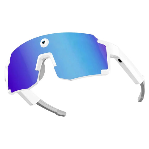 M14 Smart Glasses 8MP Camera AI Translation EIS Anti-shake Bluetooth-compatible IPX4 Waterproof - White+Blue - 1