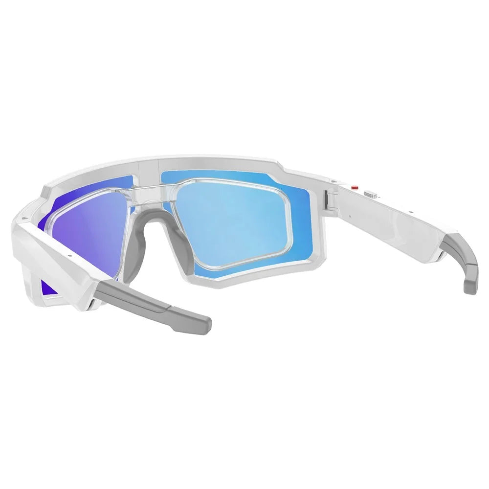 M14 Smart Glasses 8MP Camera AI Translation EIS Anti-shake Bluetooth-compatible IPX4 Waterproof - White+Blue - 2
