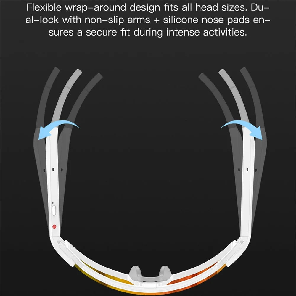 M14 Smart Glasses 8MP Camera AI Translation EIS Anti-shake Bluetooth-compatible IPX4 Waterproof - White+Blue - 3