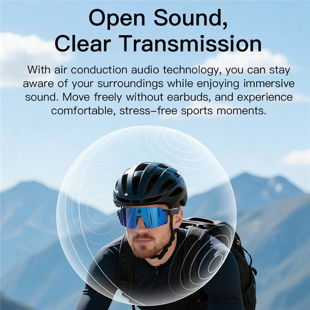 M14 Smart Glasses 8MP Camera AI Translation EIS Anti-shake Bluetooth-compatible IPX4 Waterproof - White+Blue - 5