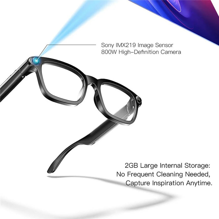 M08 Smart Glasses 800W Camera AI Translation Bluetooth-compatible Music Eyeglasses - Clear Lens - 3