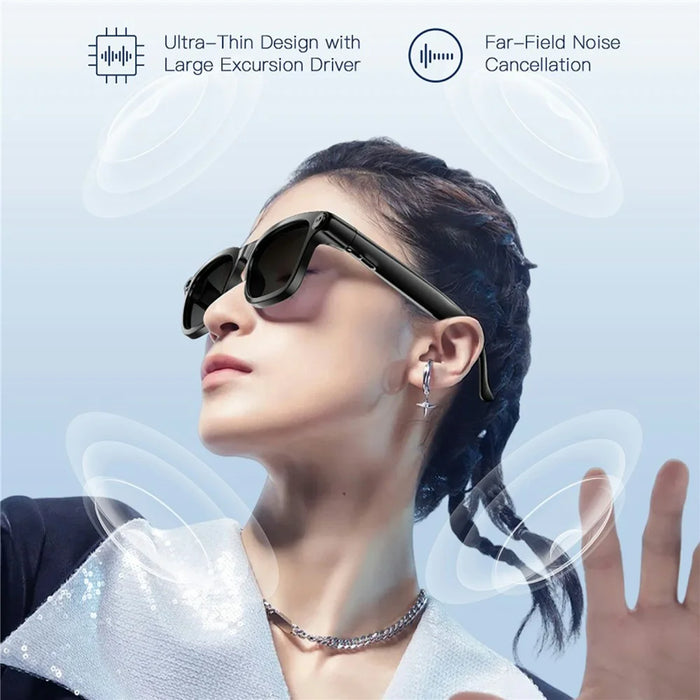 M08 Smart Glasses 800W Camera AI Translation Bluetooth-compatible Music Eyeglasses - Clear Lens - 4