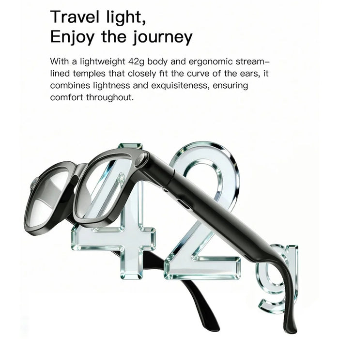 M08 Smart Glasses 800W Camera AI Translation Bluetooth-compatible Music Eyeglasses - Clear Lens - 5