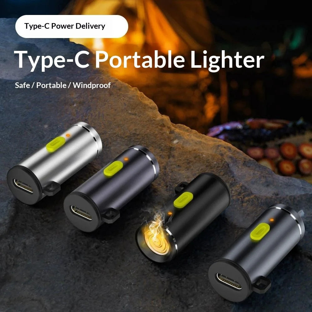 FH-Type-C01 Type-C Powered Arc Lighter Portable Windproof Electric Cigarette Lighter - Black - 3