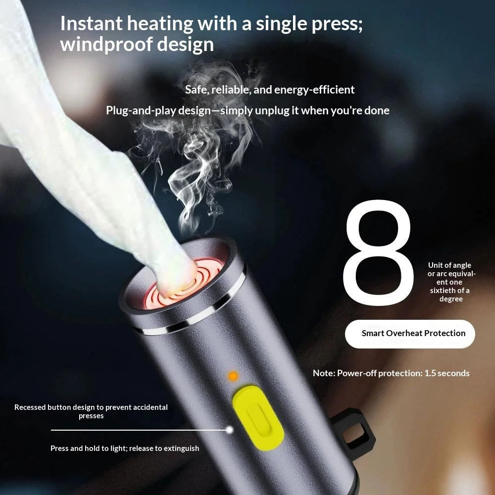 FH-Type-C01 Type-C Powered Arc Lighter Portable Windproof Electric Cigarette Lighter - Black - 4