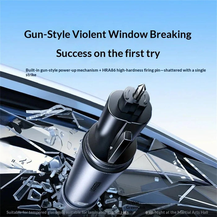 UGREEN 65660 IP65 Waterproof 800LM Flashlight 3 in 1 Window Breaker Seatbelt Cutter for Emergency - 6