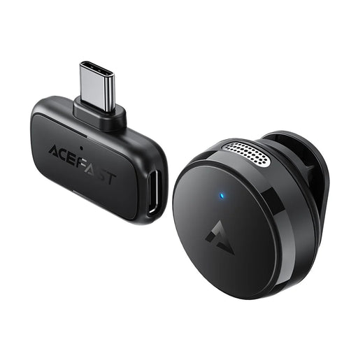 ACEFAST R7 Wireless Lavalier Microphone AI Noise Reduction Magnetic Clip-on Mic for Live Streaming - Black - 1