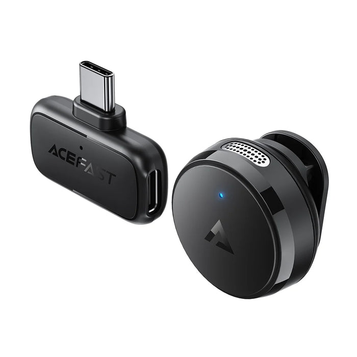 ACEFAST R7 Wireless Lavalier Microphone AI Noise Reduction Magnetic Clip-on Mic for Live Streaming - Black - 1