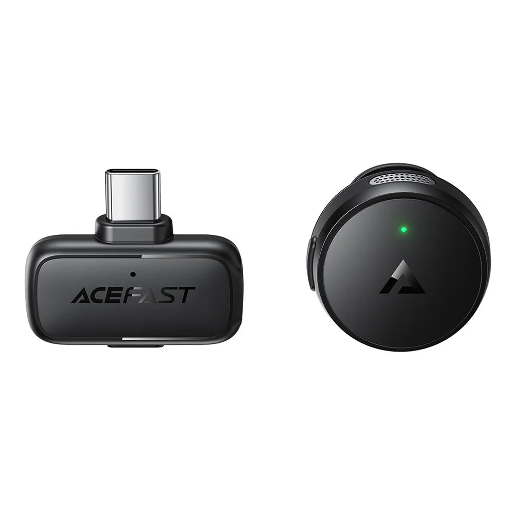 ACEFAST R7 Wireless Lavalier Microphone AI Noise Reduction Magnetic Clip-on Mic for Live Streaming - Black - 2
