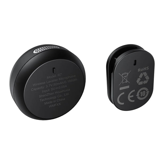 ACEFAST R7 Wireless Lavalier Microphone AI Noise Reduction Magnetic Clip-on Mic for Live Streaming - Black - 3