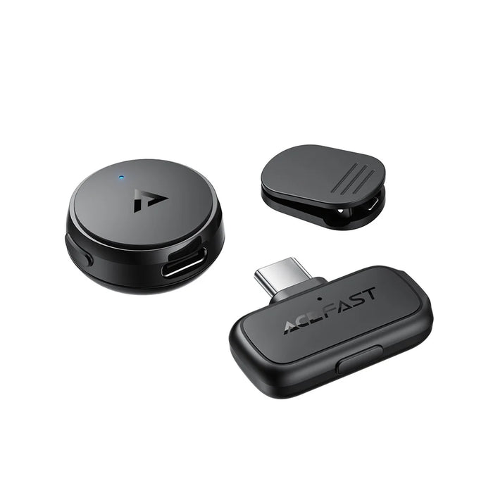 ACEFAST R7 Wireless Lavalier Microphone AI Noise Reduction Magnetic Clip-on Mic for Live Streaming - Black - 5
