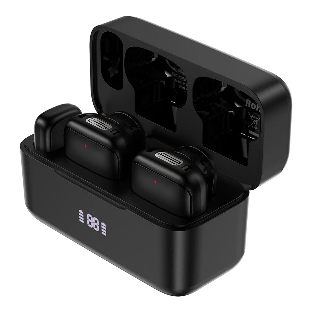 ACEFAST R6 Dual Wireless Lavalier Microphone AI Noise Reduction 360° Pickup 25ms Low Latency - Balck - 2