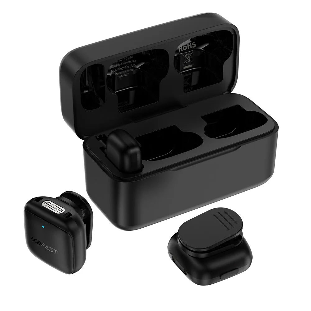 ACEFAST R6 Dual Wireless Lavalier Microphone AI Noise Reduction 360° Pickup 25ms Low Latency - Balck - 3