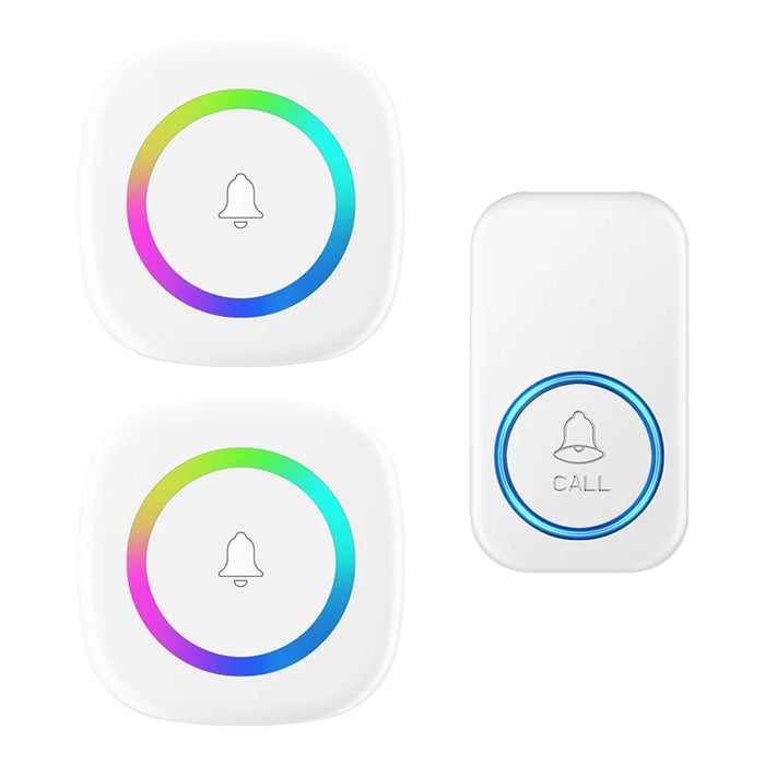 A6 300m Range 60 Melodies Plug-in Wireless Doorbell, 1 Transmitter + 2 Receivers - White US Plug - 1