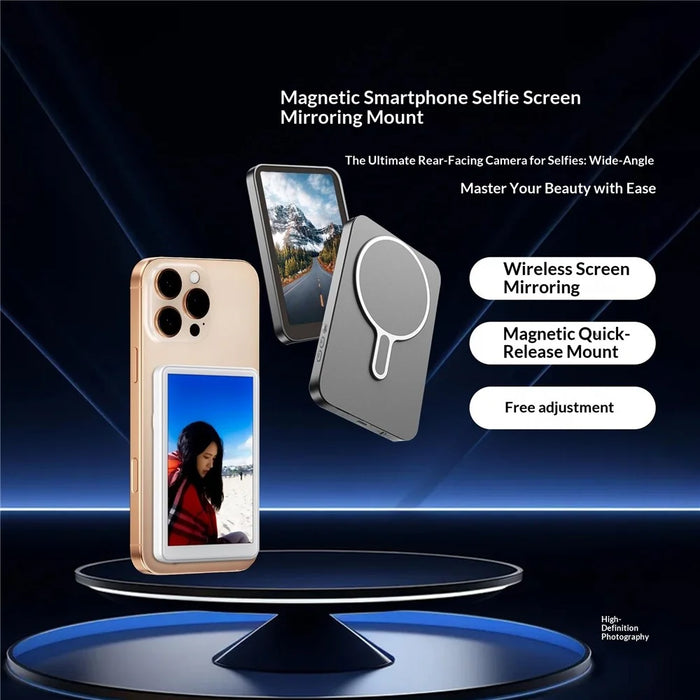 T1 4.02 Inch Magnetic Selfie Screen Mirroring Display 1500mAh Battery Phone Rear Camera Monitor - Grey - 7