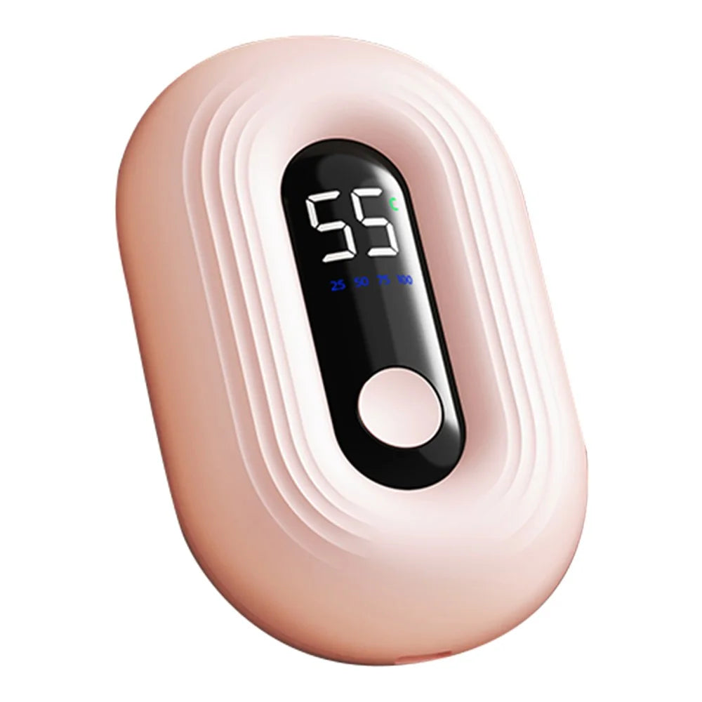 N12 Hand Warmer 1200mAh LED Digital Display 3-Level Temp Type-C Fast Heating Pocket Heater - Pink - 1