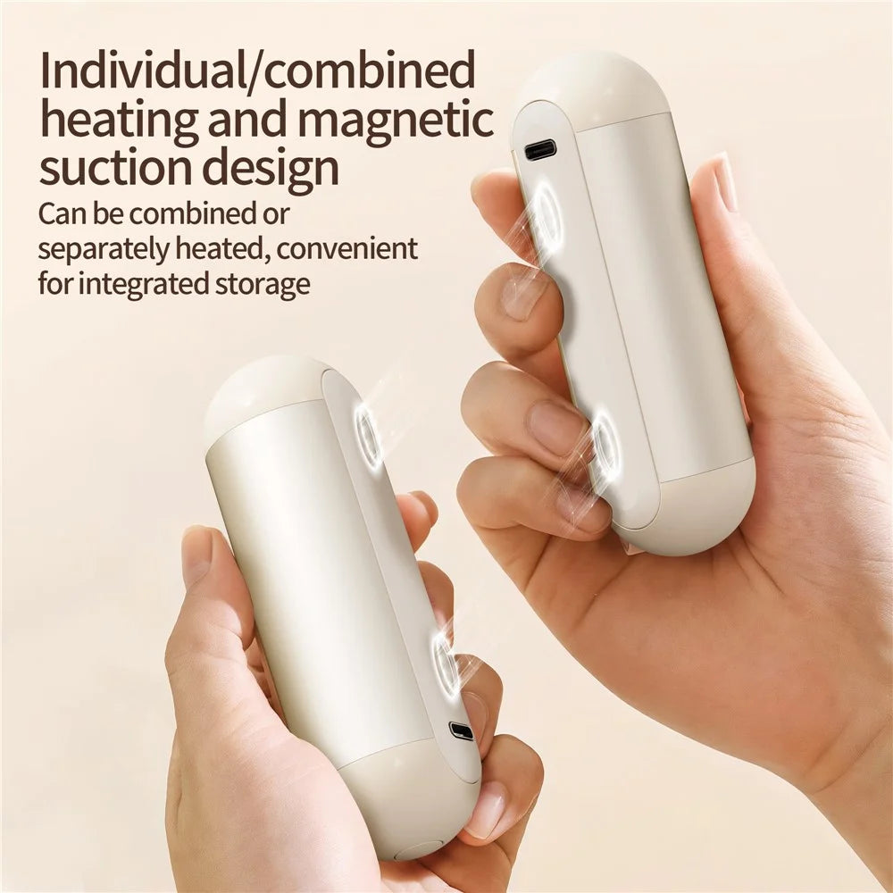 M2 2Pcs 3000mAh Magnetic Detachable Hand Warmer 3-Speed Adjustable Portable Heater - Black - 5
