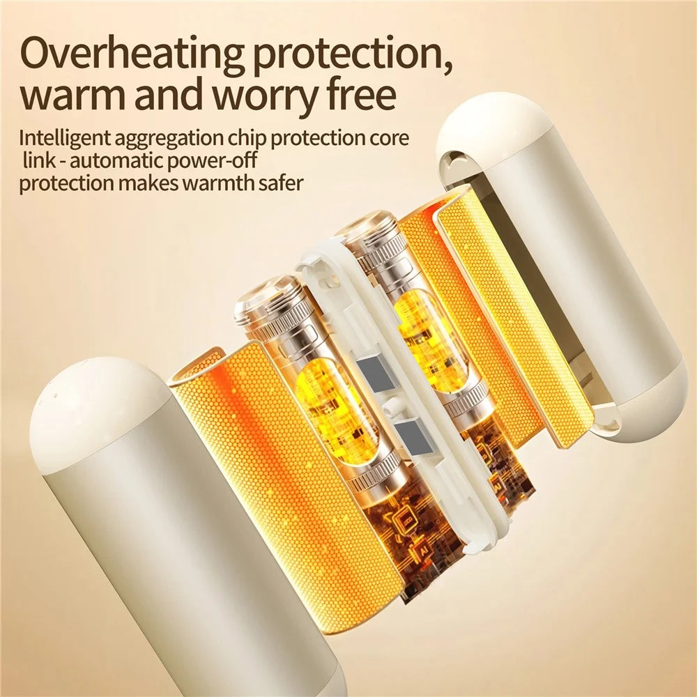 M2 2Pcs 3000mAh Magnetic Detachable Hand Warmer 3-Speed Adjustable Portable Heater - Black - 6