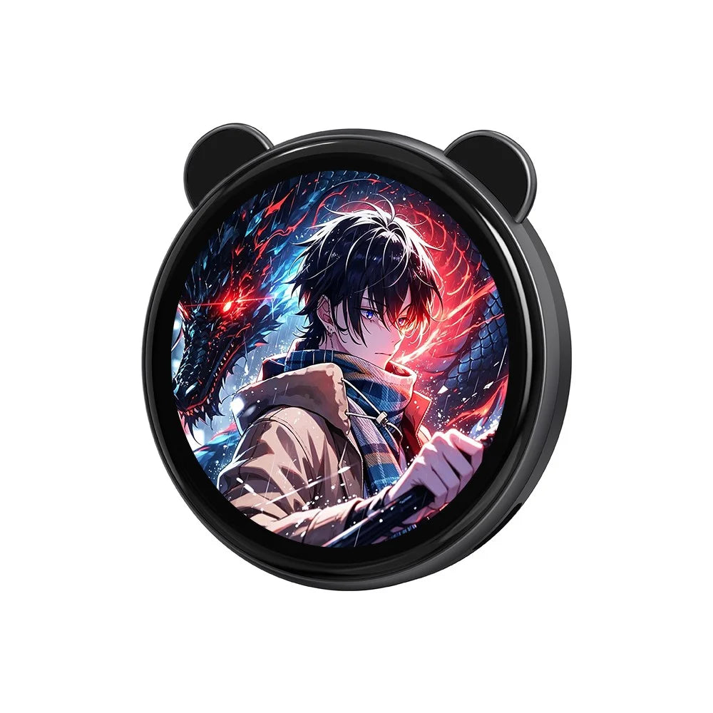 BW05 Electronic Badge 1.85 Inch HD Display Custom Wallpaper Bluetooth-compatible Camera Selfie Preview - Black - 1