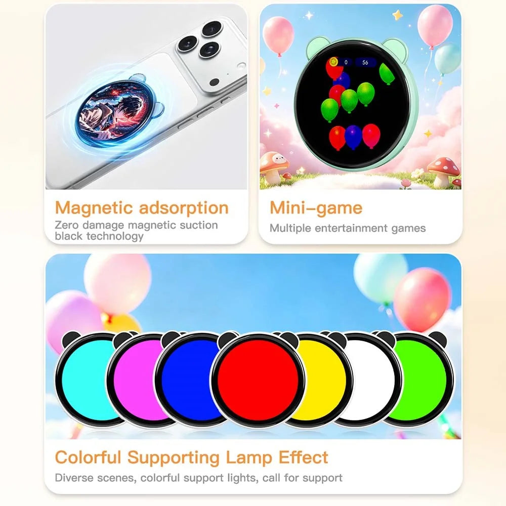 BW05 Electronic Badge 1.85 Inch HD Display Custom Wallpaper Bluetooth-compatible Camera Selfie Preview - Black - 2